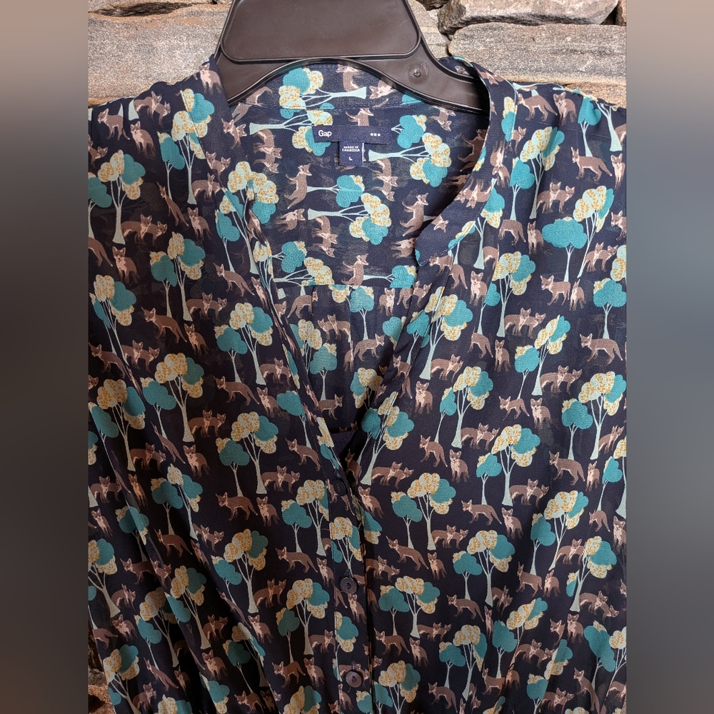 Gap Sleeveless Dress With Blue Jacket Both With Foxes Size Large - Picture 4 of 15